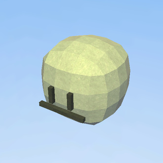 A sphere with a face.
