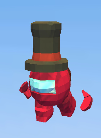 Red Among us With a Tophat