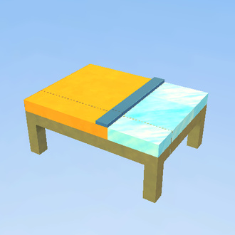 Blue & yellow bed