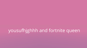 yousufhjghhh and fortnite queen56 Wedding