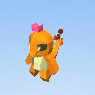 Charmander ;u Kon un moño