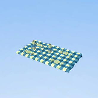 Blue Plaid Picnic Blanket