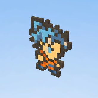 goku ssj dios pixel art