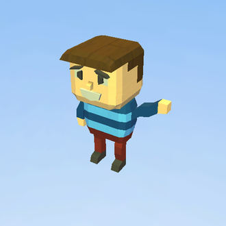  a waving boy
