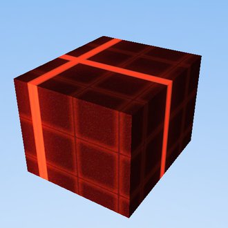 green glowing grid blok