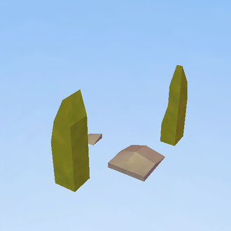 blades of grass and stone