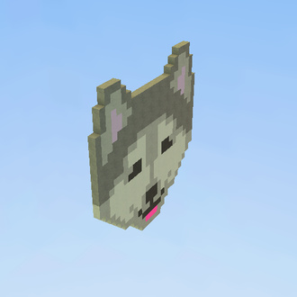 Cute  Pixel Wolf Head