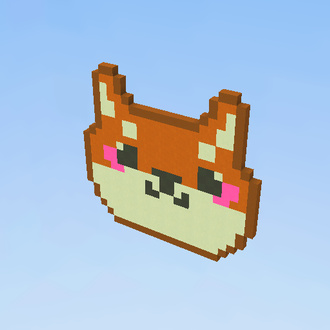 Cute Pixel Corgie Head