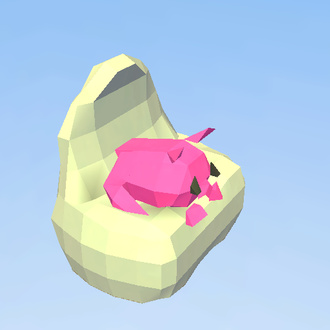 piggy laying on a chair