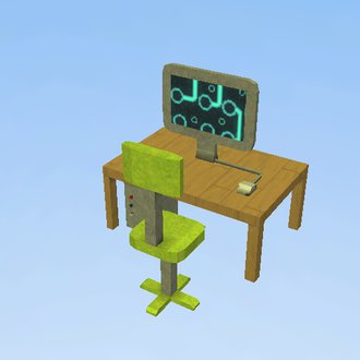 pc+myš+židle+monitor+stul