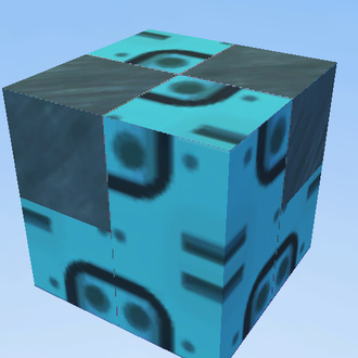 Cyan and ice block