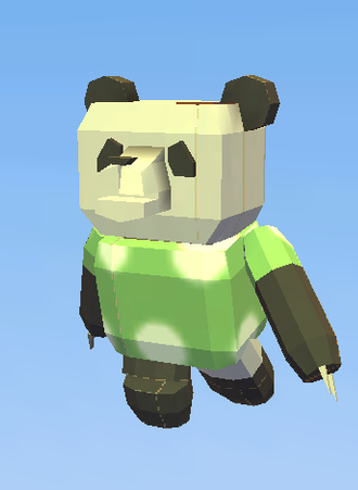 panda with a shirt